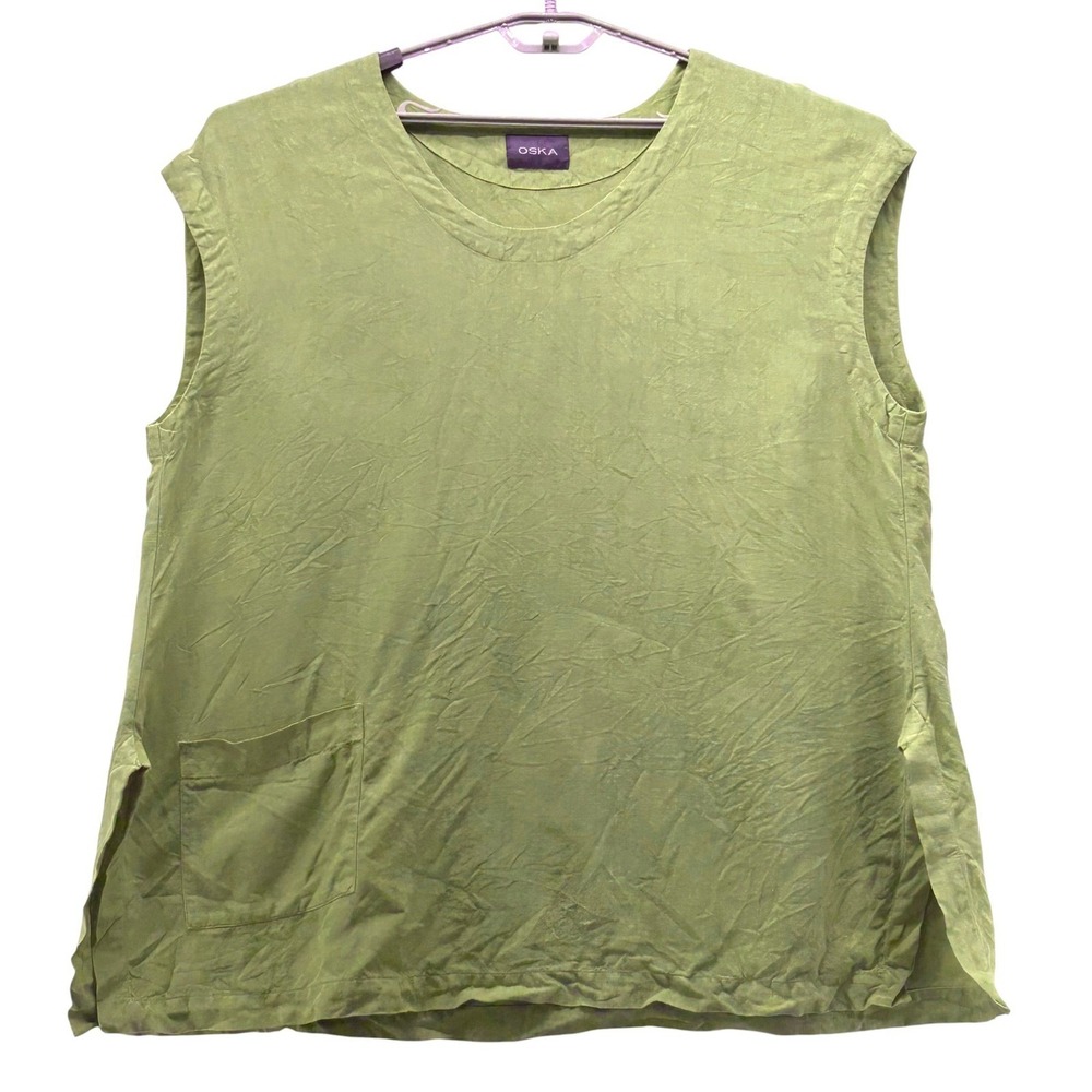 Oska‎ Linen Tunic Top Green 10 or 2